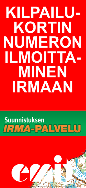 Kilpailukortin numeron ilmoittaminen Irmaan